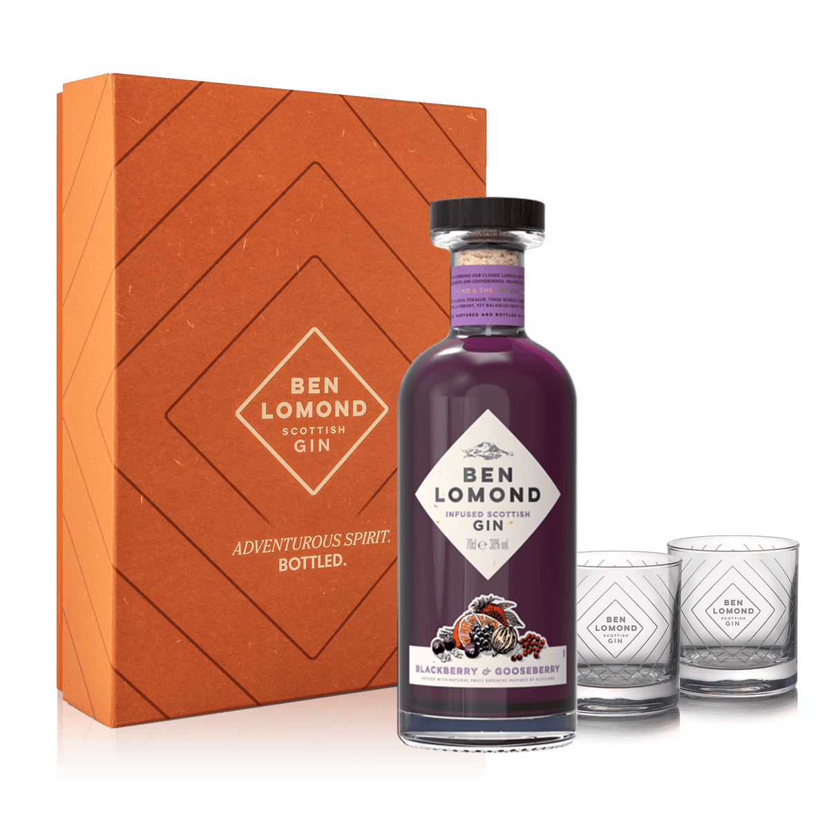 Blackberry &amp; Gooseberry Gin Gift Set - Ben Lomond Gin